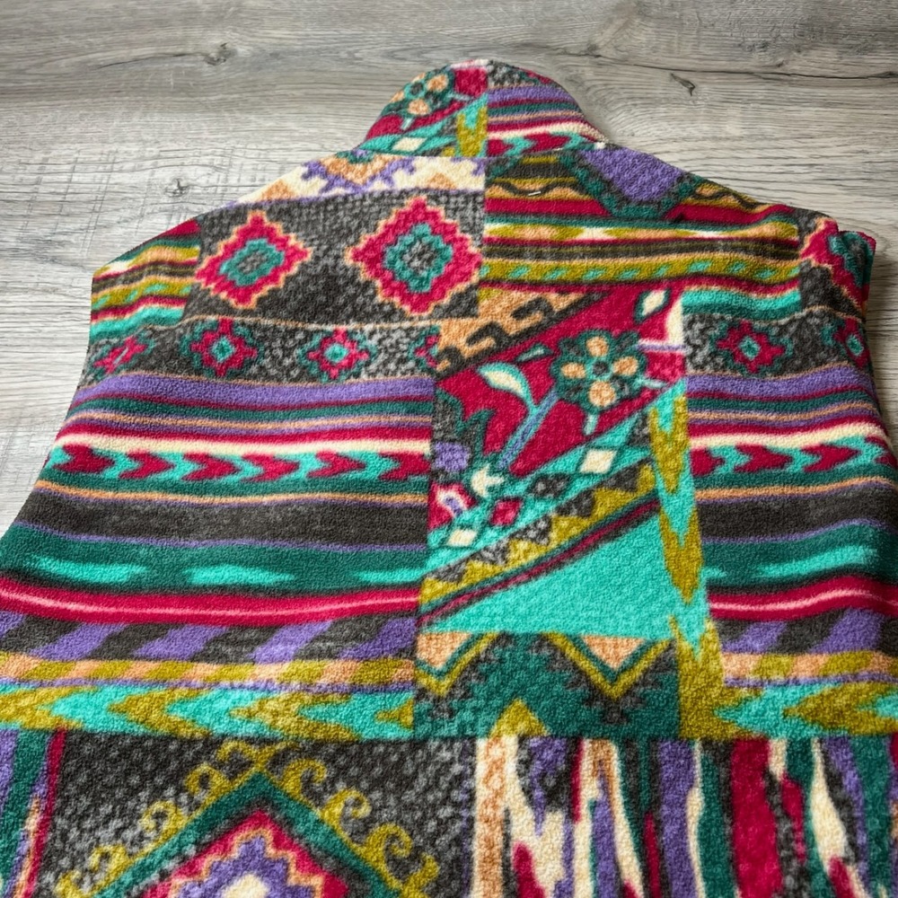 Australia Sportswear Fleece Vest Mens XL Multi Aztec Tribal Geometric Full Zip - Picture 6 of 9